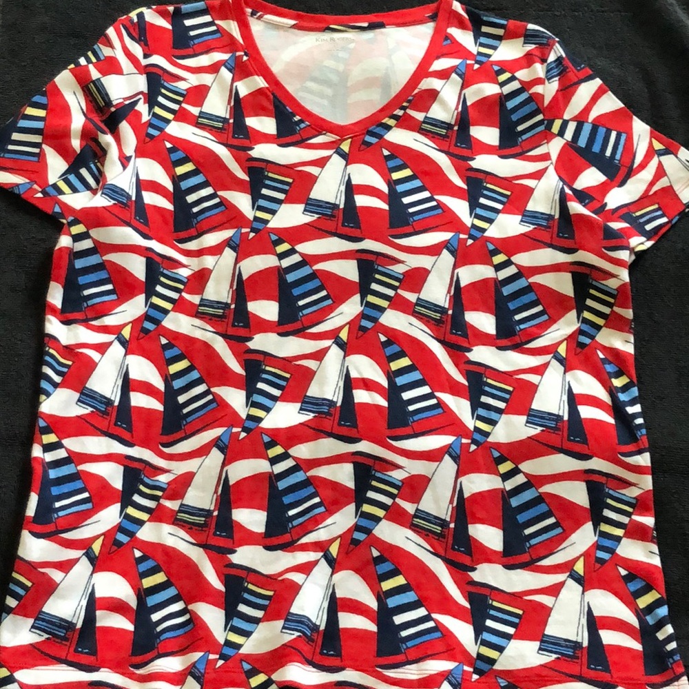 KIM ROGERS Ladies Casual V-neck Top⚓️